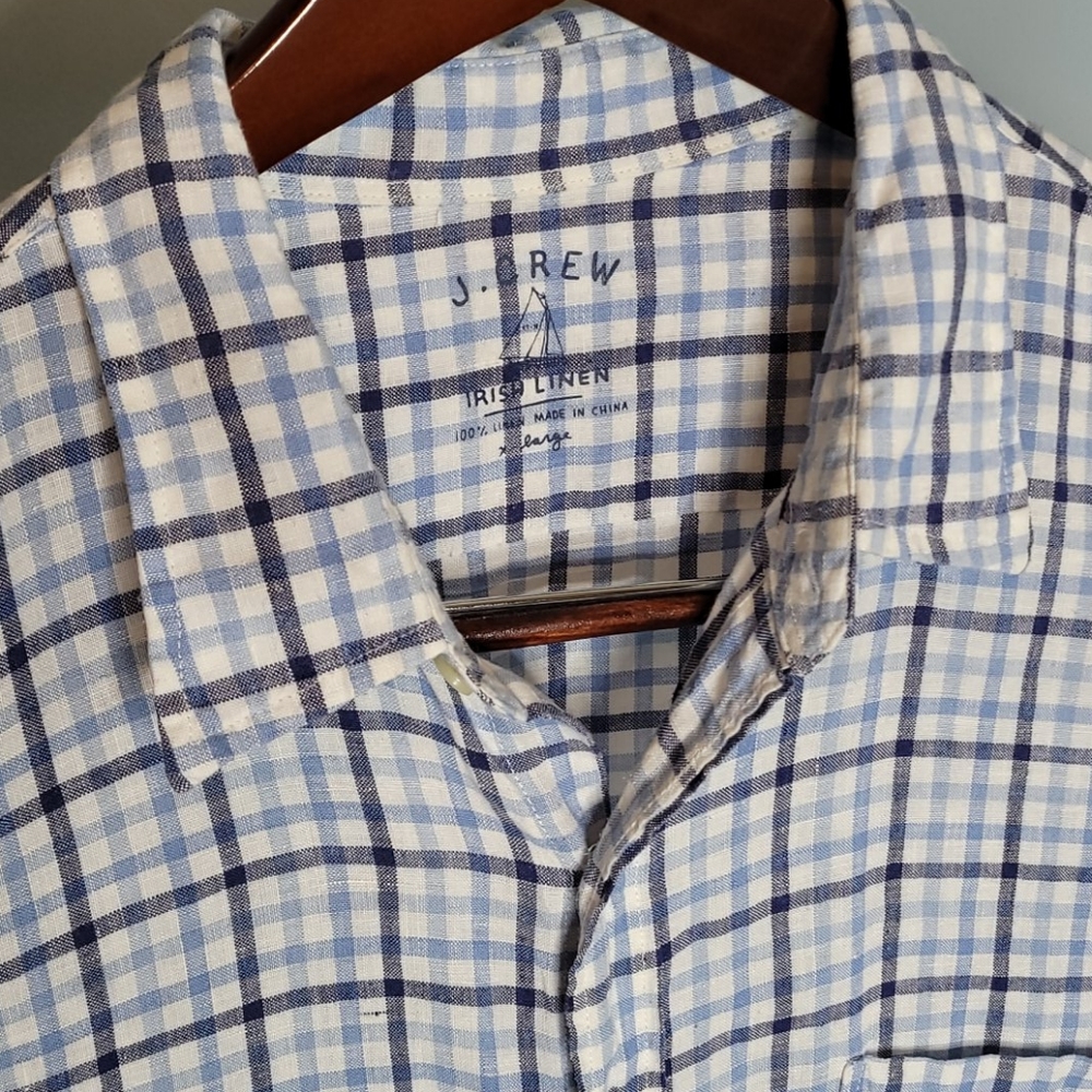 Irish linen J Crew button-down shirt xl
